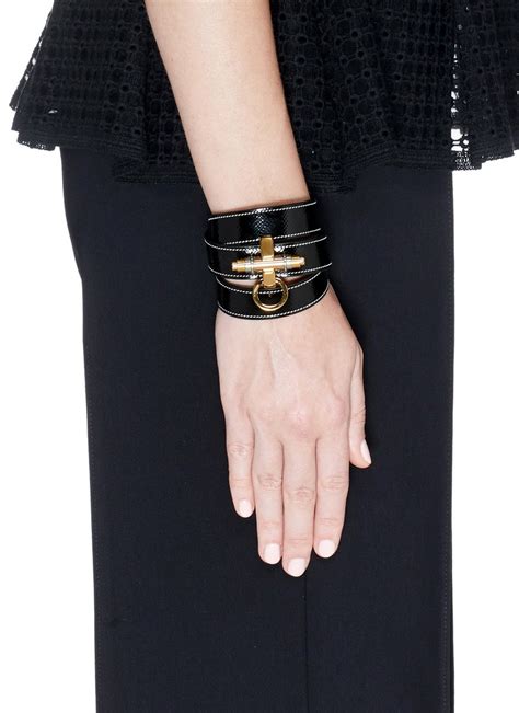 givenchy obsedia wrap bracelet|Givenchy Obsedia Leather Wrap Bracelet .